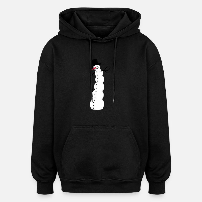 Schneemann - Oversized Unisex Hoodie - Schwarz