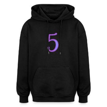 5. FIVE - Oversized Unisex Hoodie - black - Front - Noah (186cm)