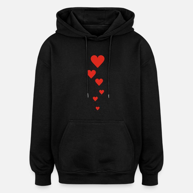 liebe - Sweat à capuche oversize unisexe - noir