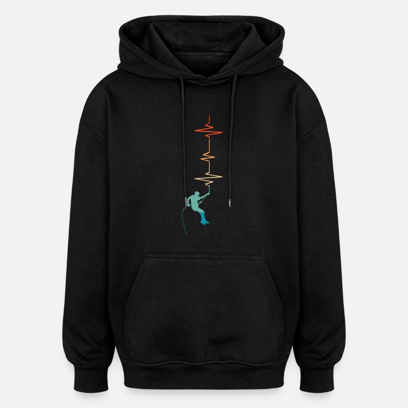 Heartbeat Climbing - Geschenkidee - Oversized Unisex Hoodie - Schwarz