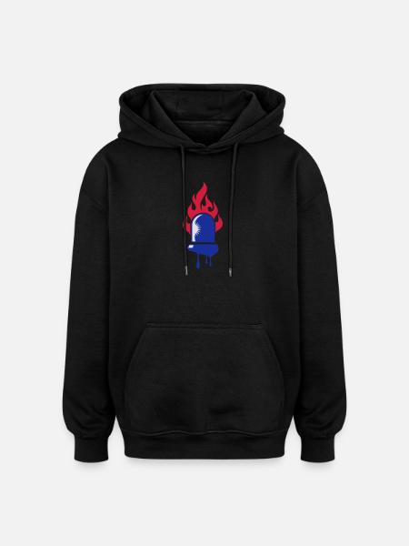rotating blue beacon light-Fire department - Oversized Unisex Hoodie - black