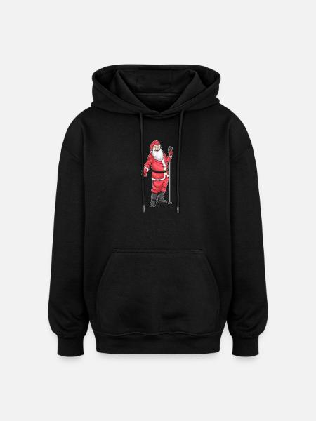Santa Claus Christmas Singing - Oversized Unisex Hoodie - black