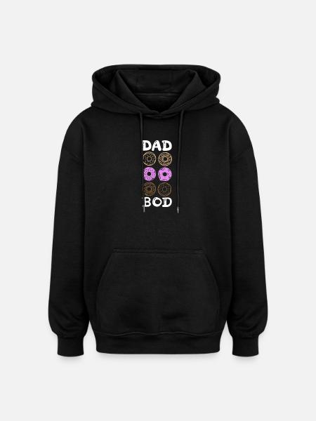 Dad Bod Donut Sixpack - Oversized Unisex Hoodie - Schwarz