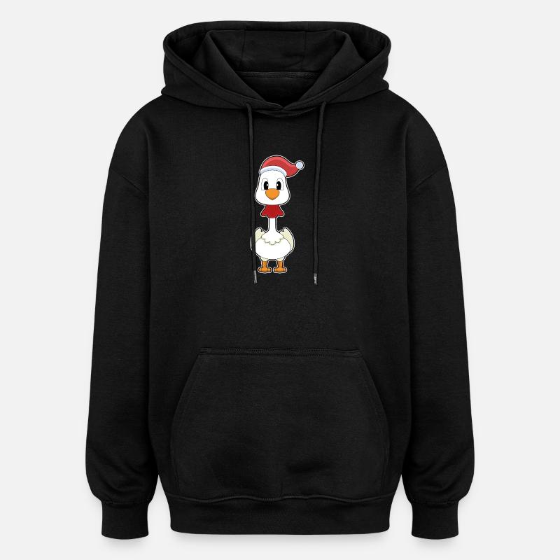 Chicken Christmas Christmas Hat - Oversized Unisex Hoodie - black