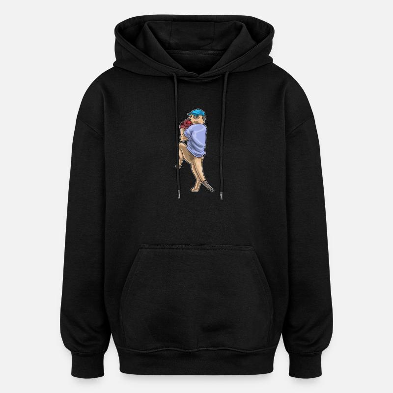 Erdmännchen Baseball Baseballhandschuh - Oversized Unisex Hoodie - Schwarz