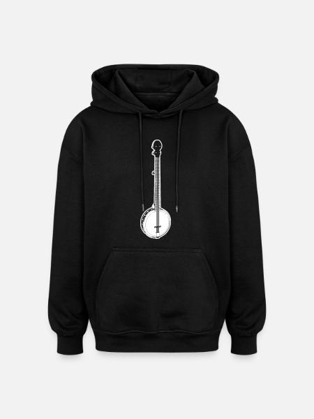 Banjo Country Music - Oversized Unisex Hoodie - black