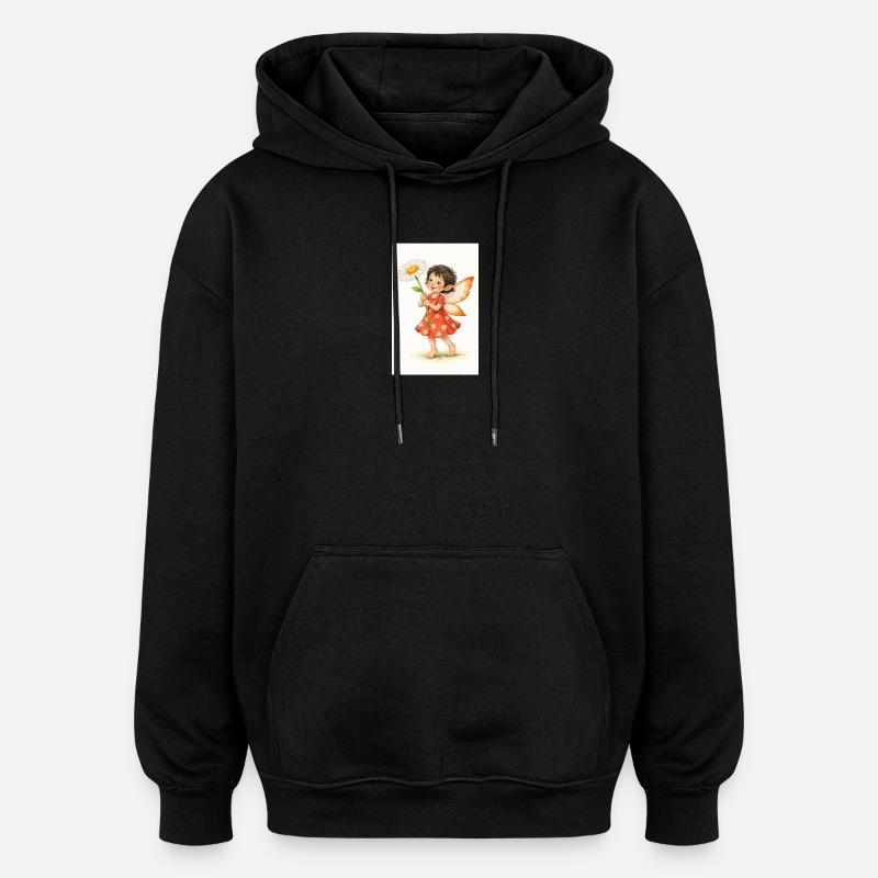 Daisy Fee mit Blume - Oversized Unisex Hoodie - Schwarz