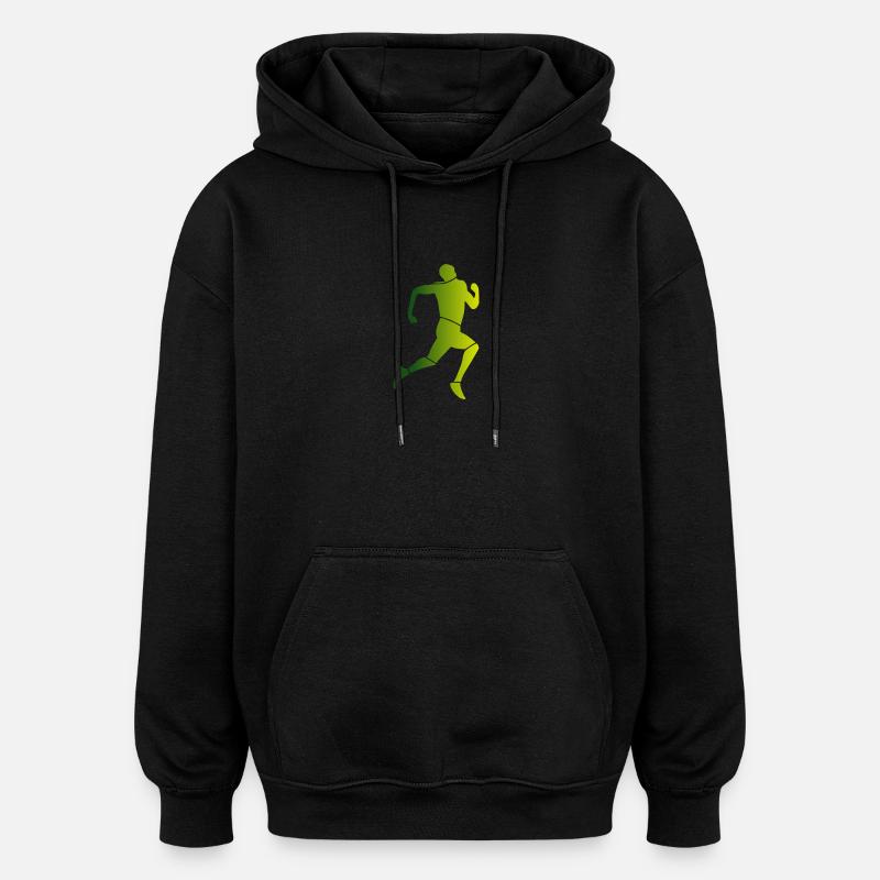 Läufer - Oversized Unisex Hoodie - Schwarz
