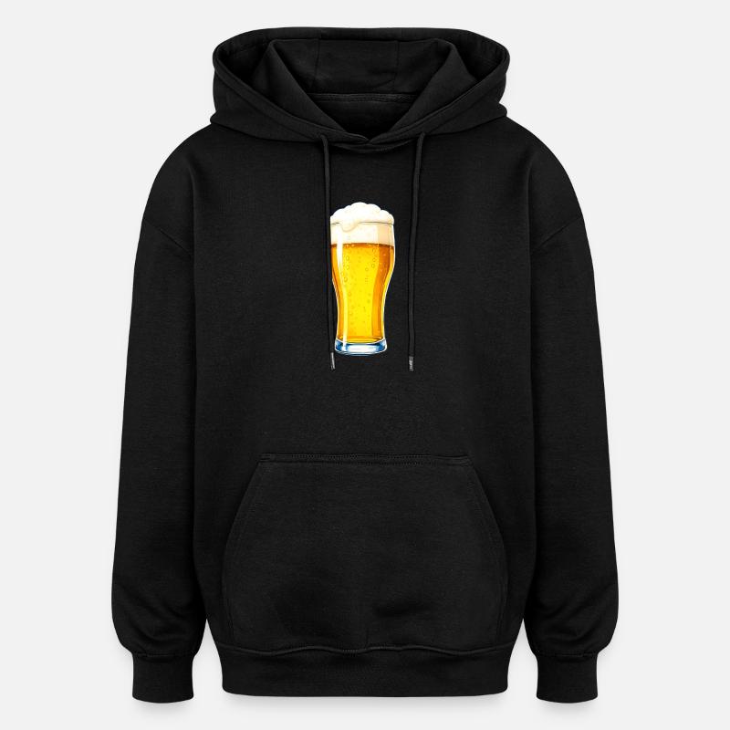 Bierglas-Illustration - Oversized Unisex Hoodie - Schwarz