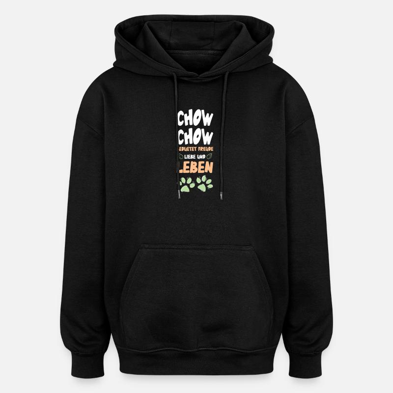 ChowChow Liebe Und Leben Muster - Oversized Unisex Hoodie - Schwarz