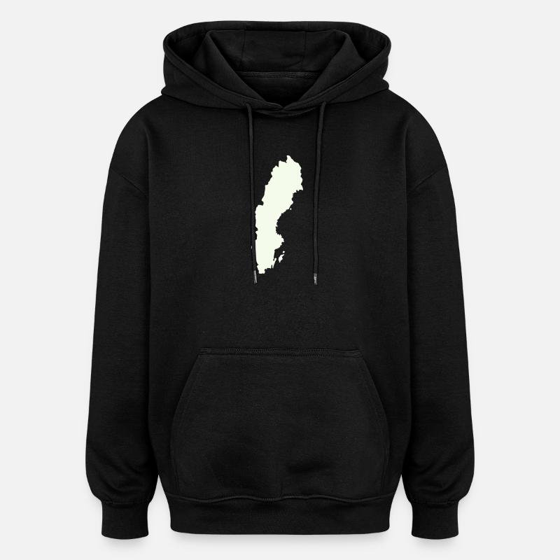 Imprimé silhouette suédoise - Sweat à capuche oversize unisexe - noir