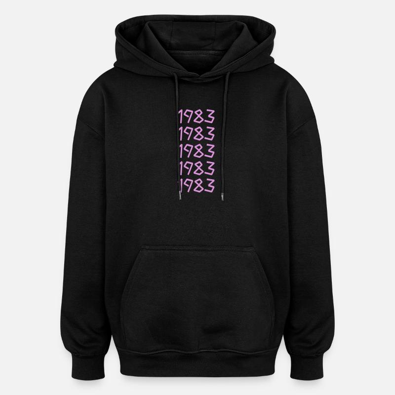 1983 - Oversized Unisex Hoodie - black