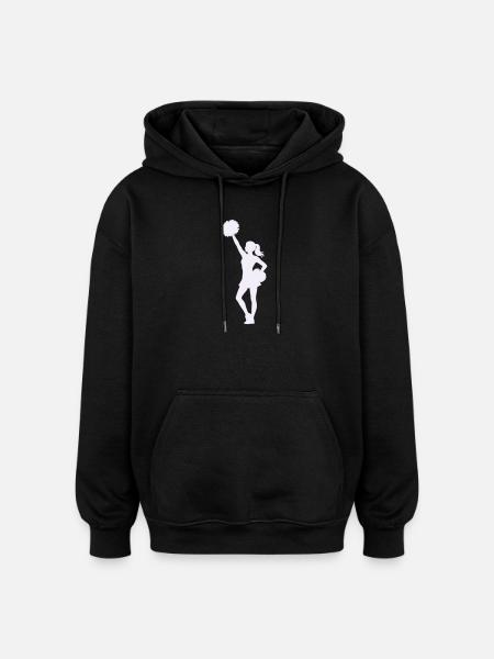 Cheerleading Silhouette mit Pompons - Oversized Unisex Hoodie - Schwarz