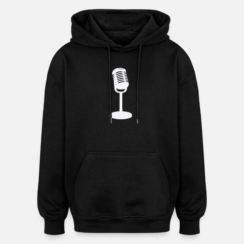Microphone - Oversized Unisex Hoodie - black