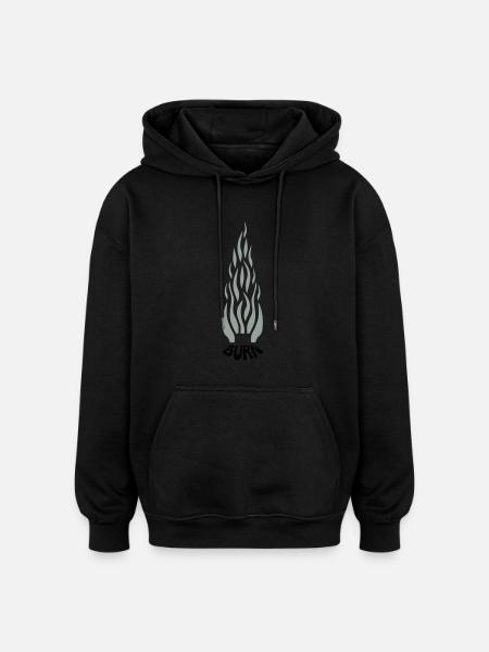 burn - Sweat à capuche oversize unisexe - noir