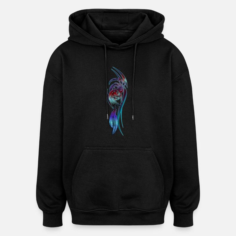 Fertilité Danse de Kokopelli - Sweat à capuche oversize unisexe - noir