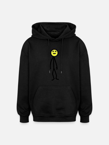 happy_man - Sweat à capuche oversize unisexe - noir