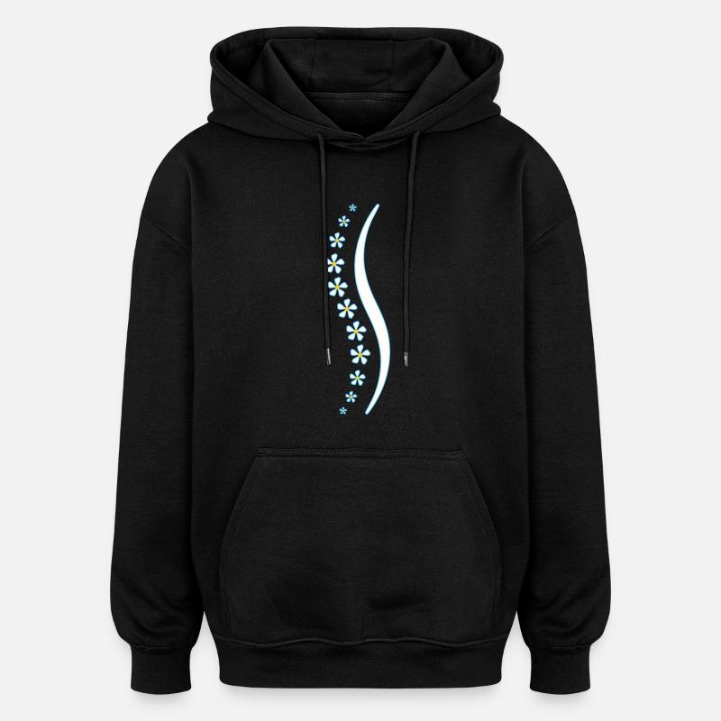 Flower spine blue - Oversized Unisex Hoodie - black