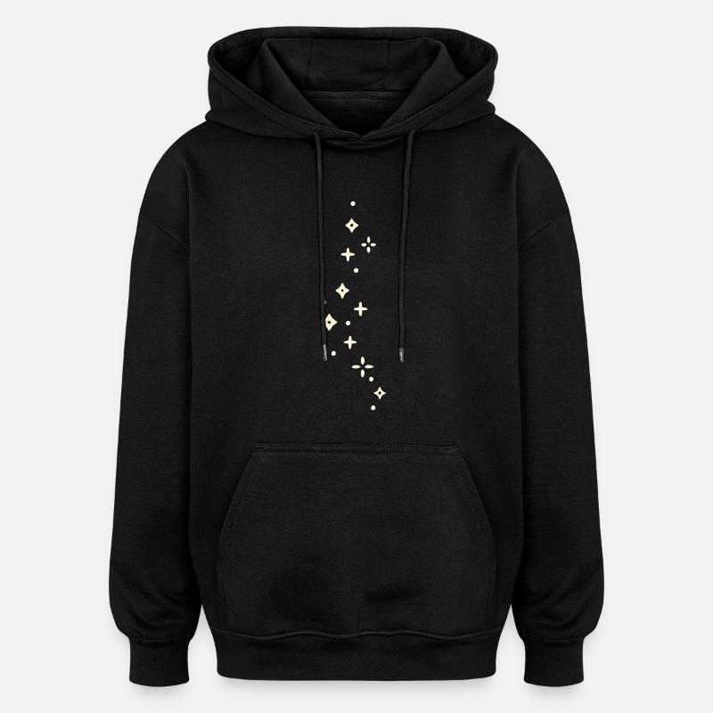 Glitzersterne Linie - Oversized Unisex Hoodie - Schwarz