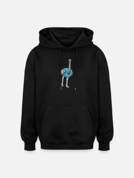 Ostrich Jogger Jogging Sport - Oversized Unisex Hoodie - black