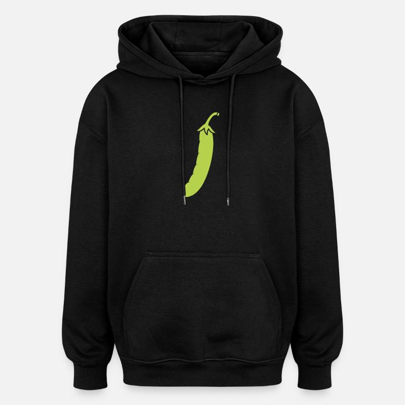 haricot vert - Sweat à capuche oversize unisexe - noir