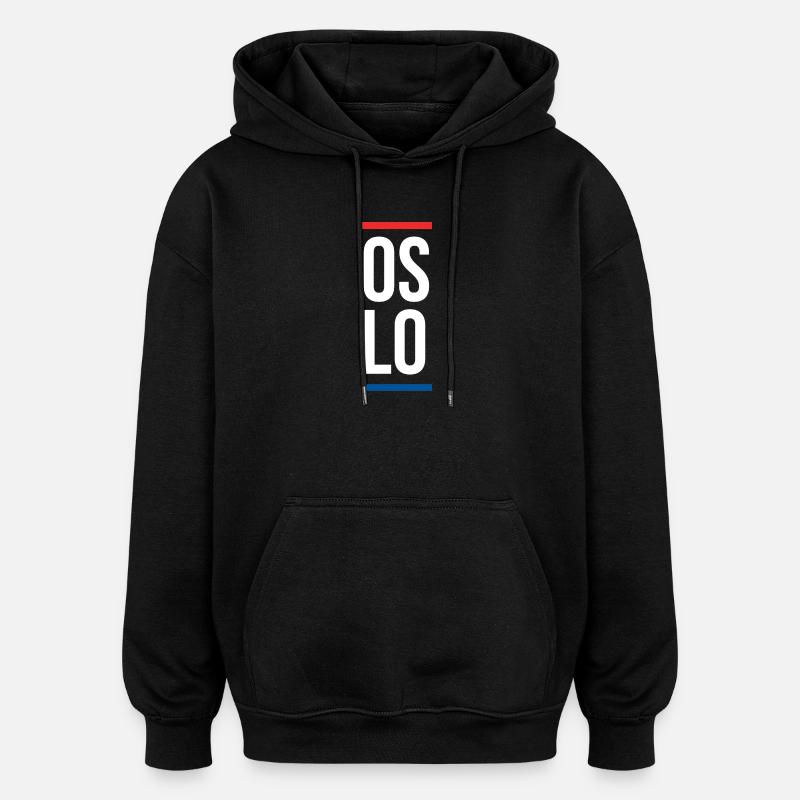 Oslo City Design - Sweat à capuche oversize unisexe - noir