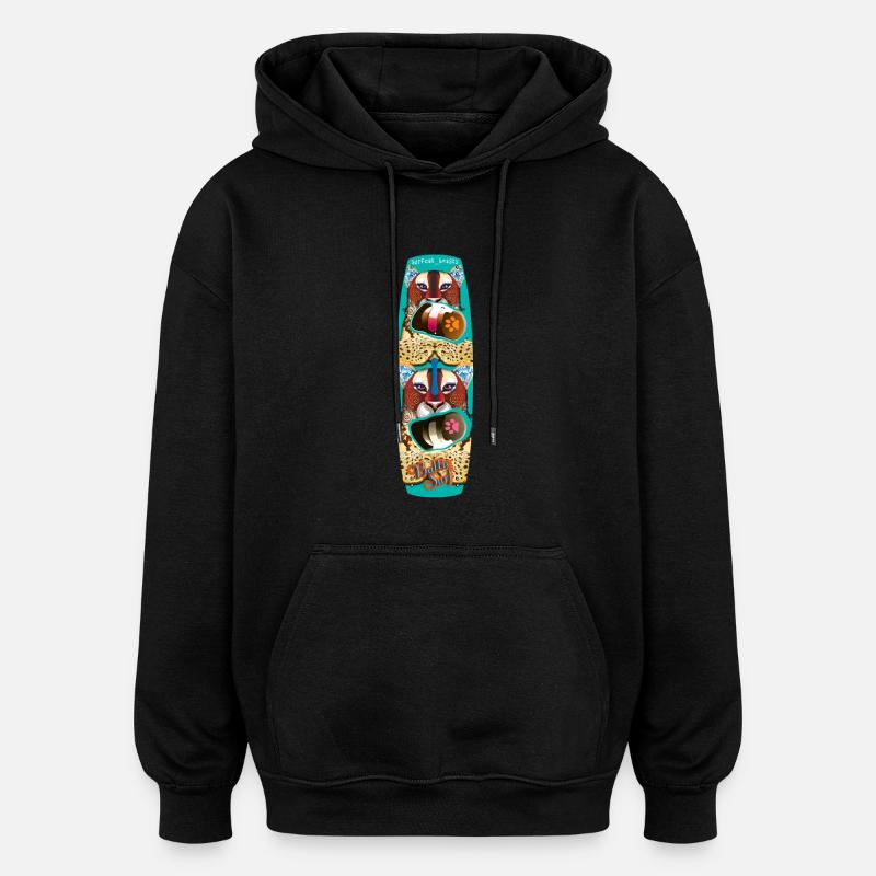 Kitesurf - Sweat à capuche oversize unisexe - noir