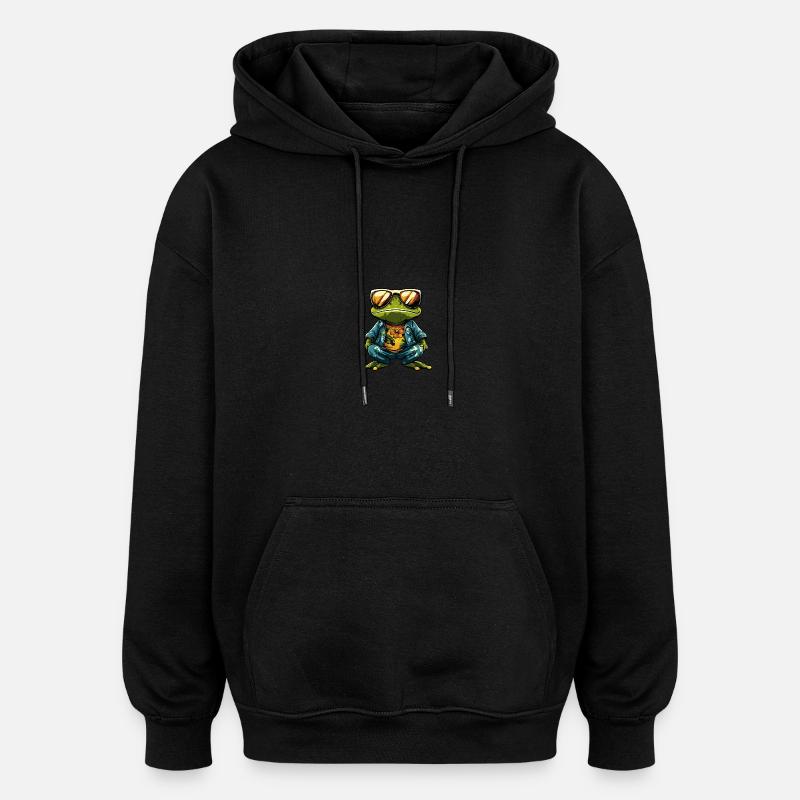 Frog Cool Summer - Oversized Unisex Hoodie - black