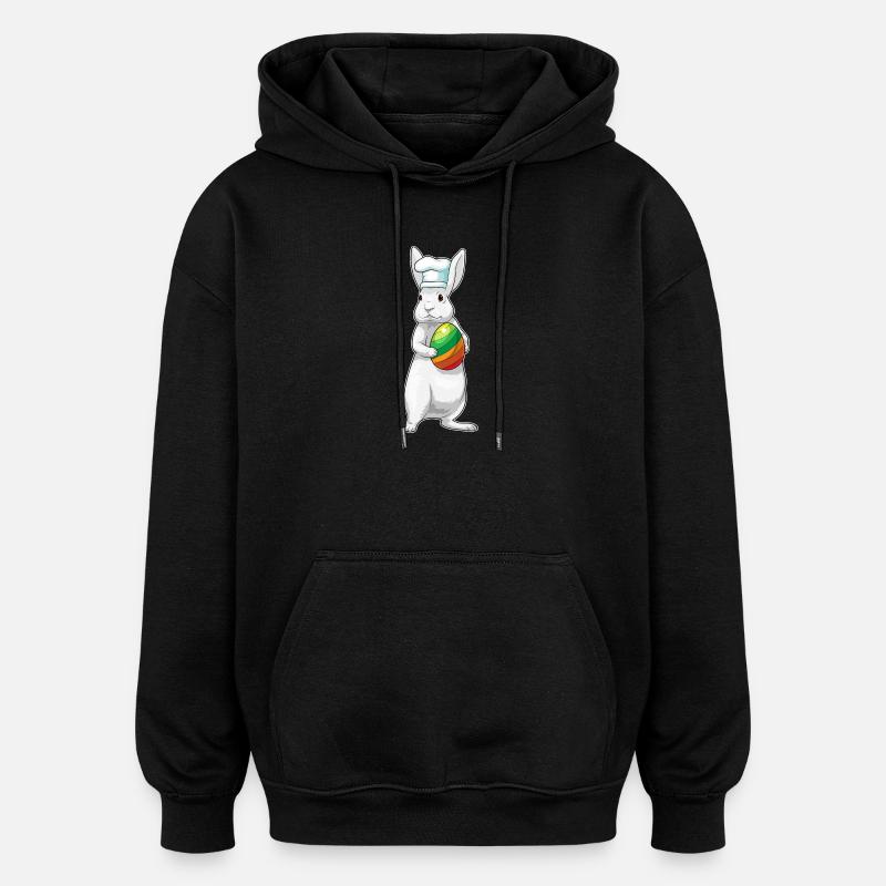 Bunny Easter Cooking - Oversized Unisex Hoodie - black