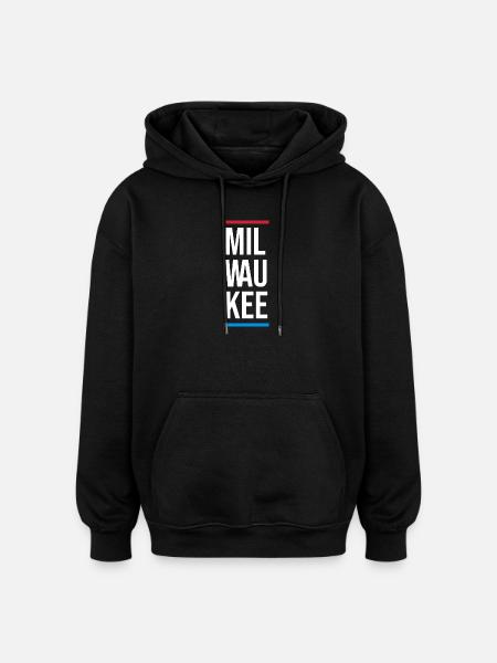 Milwaukee Bold City Typography - Oversized Unisex Hoodie - black