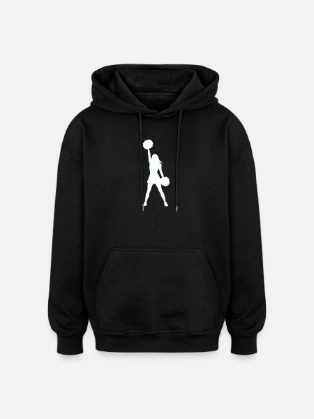 Cheerleader Silhouette mit Pomponen - Oversized Unisex Hoodie - Schwarz