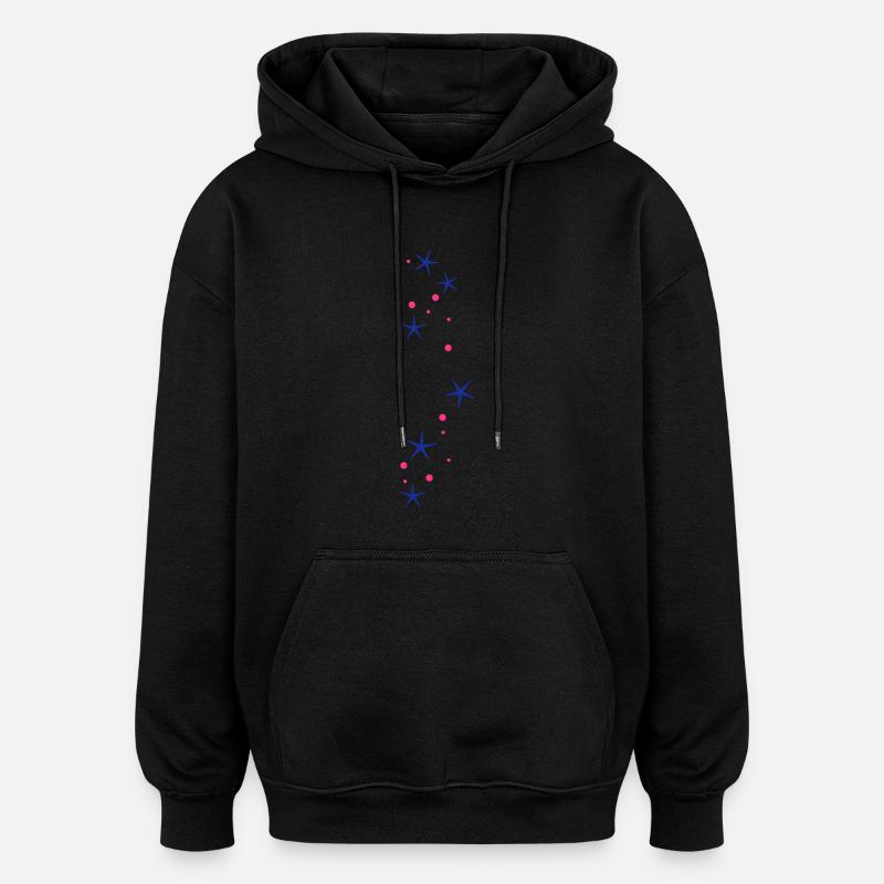 Sternchen Glitzer - Oversized Unisex Hoodie - Schwarz