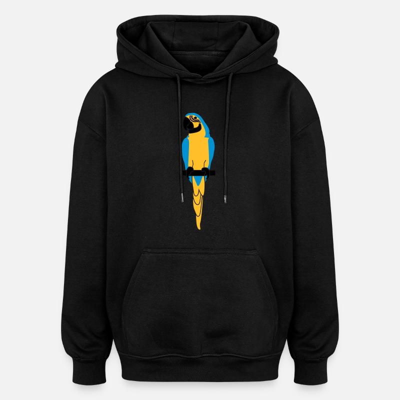 Perroquet - Sweat à capuche oversize unisexe - noir