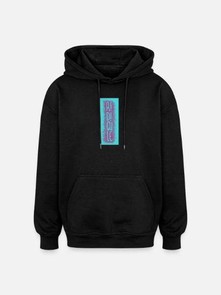R!D!CULE (Bleu & Violet) - Sweat à capuche oversize unisexe - noir