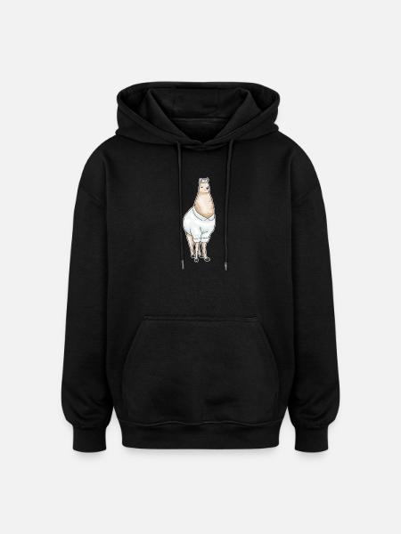 Lama Nurse - Oversized Unisex Hoodie - black