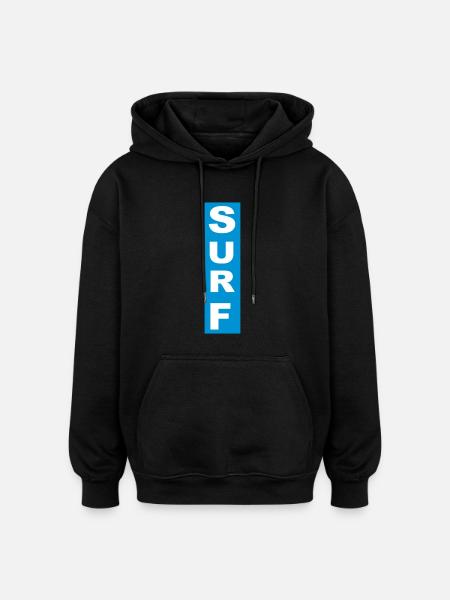 Surf - Sweat à capuche oversize unisexe - noir