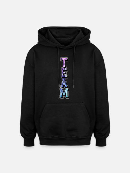 Team - Oversized Unisex Hoodie - black