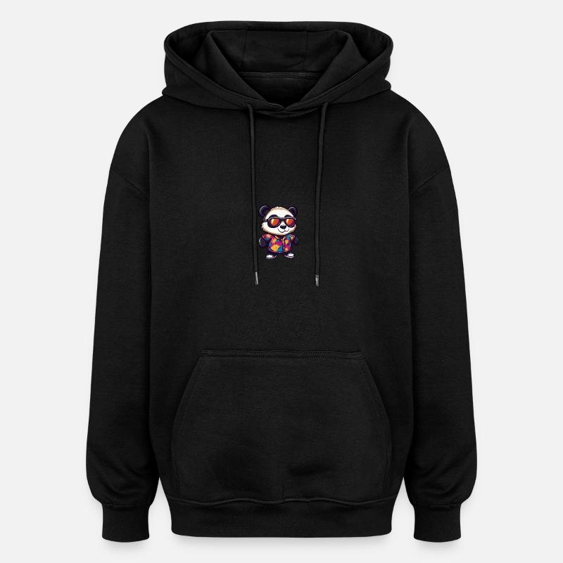 Panda Comic Cool Summer - Oversized Unisex Hoodie - black
