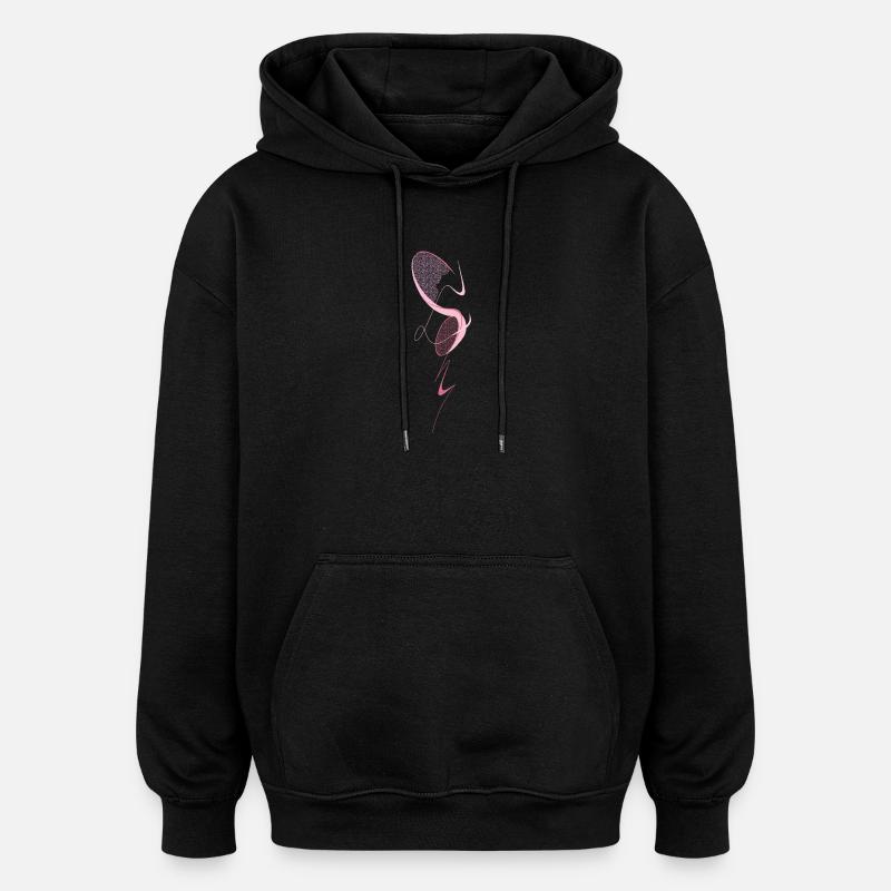 Rosa Eleganz - Oversized Unisex Hoodie - Schwarz