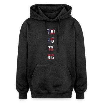 TOO BIG TO RIG 2024 - Oversized Unisex Hoodie - Anthrazit - Vorne - Noah (186cm)