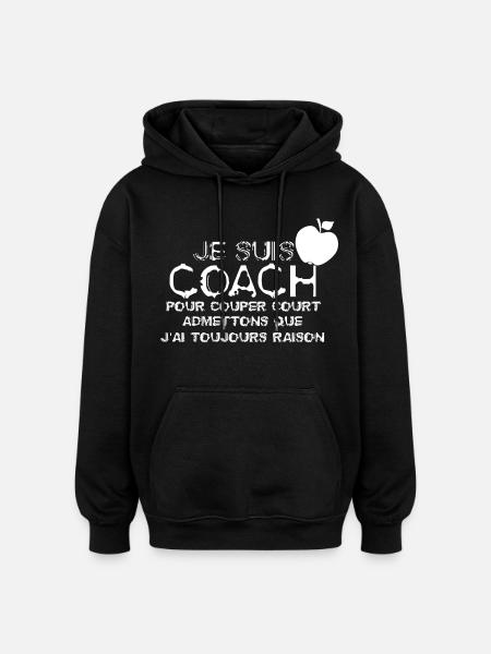 Je suis Coach - Sweat à capuche oversize unisexe - noir
