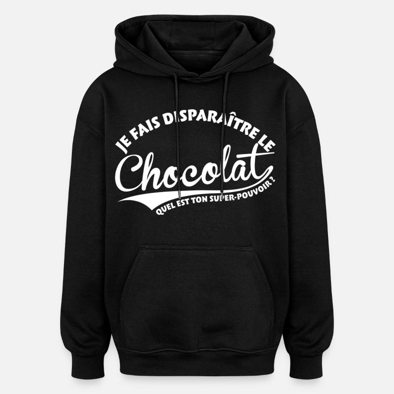 Disparaître le chocolat - Sweat à capuche oversize unisexe - noir
