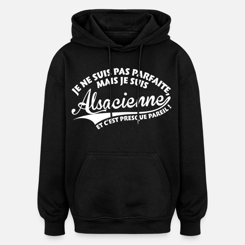 Parfaite Alsacienne - Sweat à capuche oversize unisexe - noir