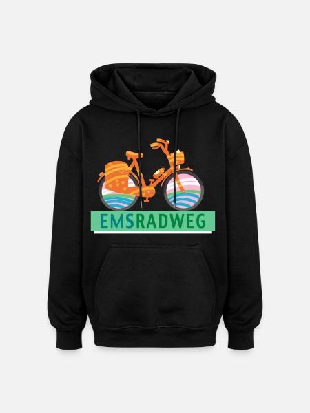 Emsradweg - Oversized Unisex Hoodie - Schwarz