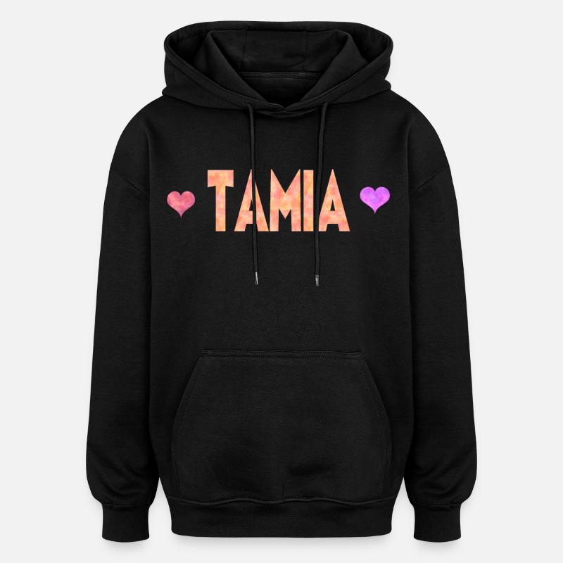 Tamia - Sweat à capuche oversize unisexe - noir