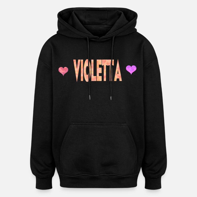 Violetta - Sweat à capuche oversize unisexe - noir