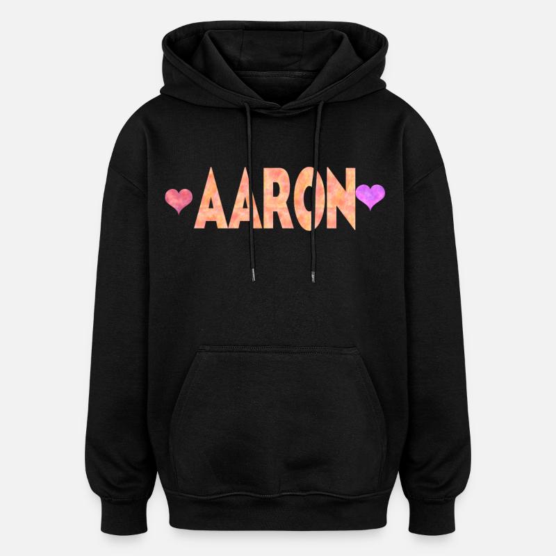 Aaron - Sweat à capuche oversize unisexe - noir