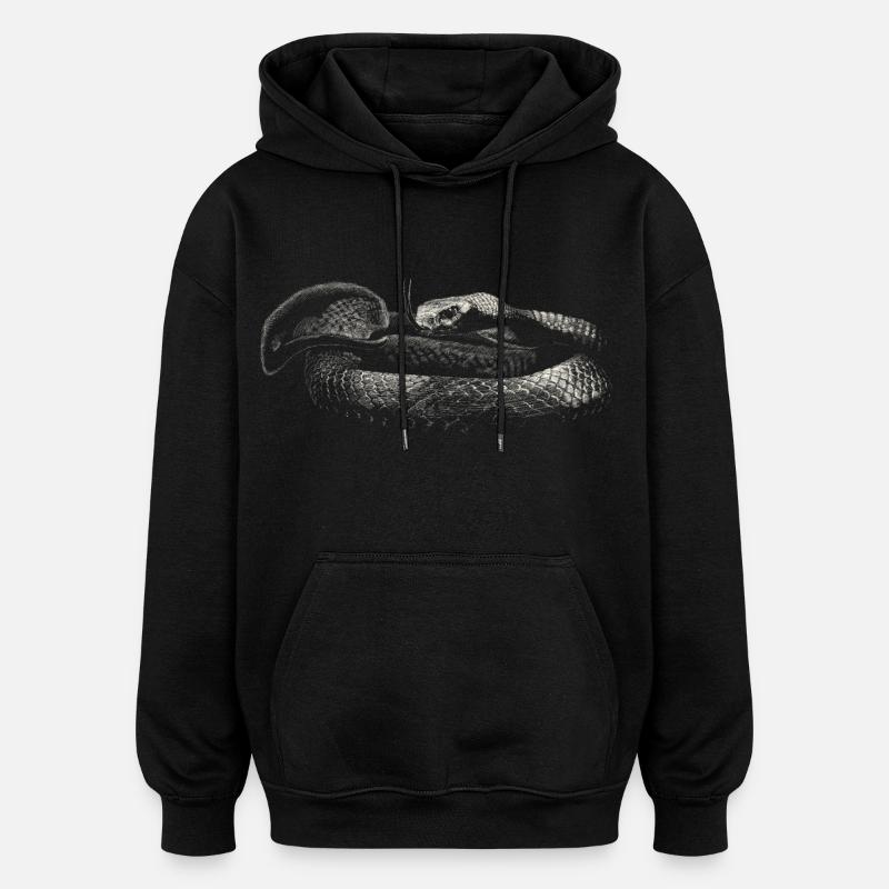 Schlange - Oversized Unisex Hoodie - Schwarz