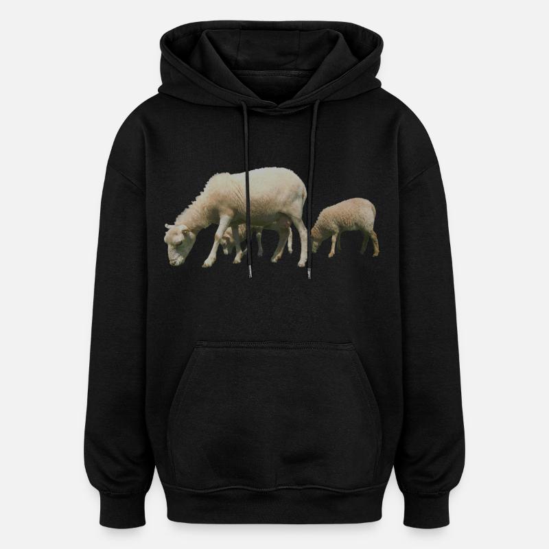 mouton - Sweat à capuche oversize unisexe - noir