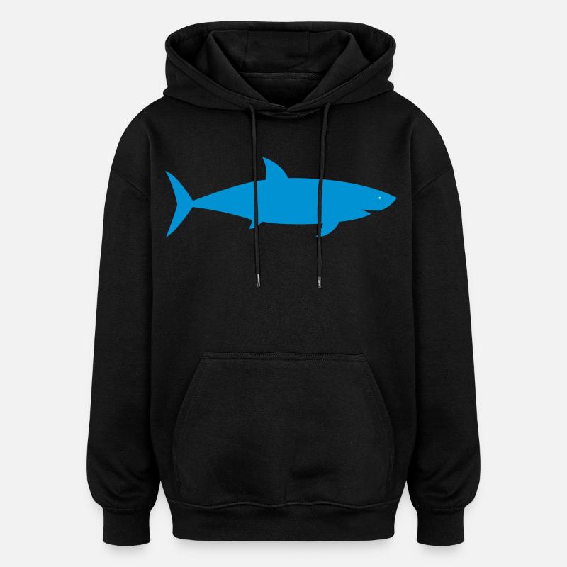 requin - Sweat à capuche oversize unisexe - noir